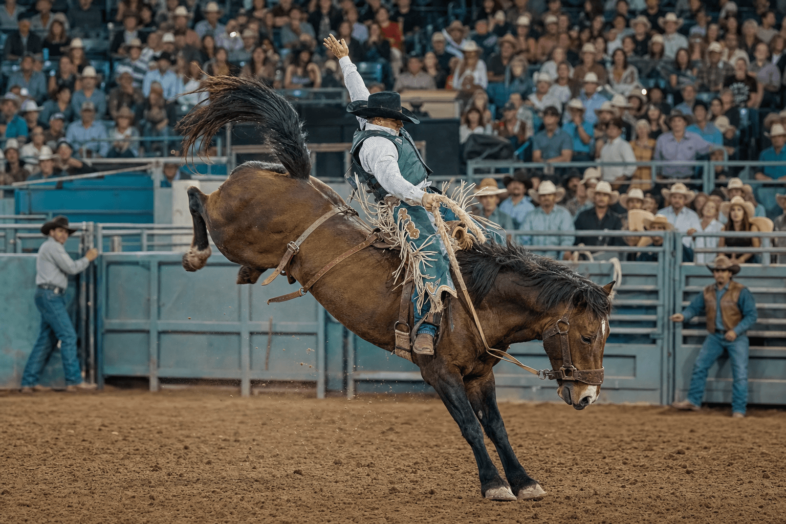 Paris Rodeo & Horse Club: saddle bronc arena action.